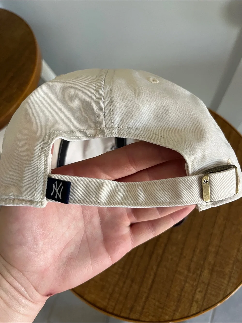 Cream and Brown NY Baseball Cap